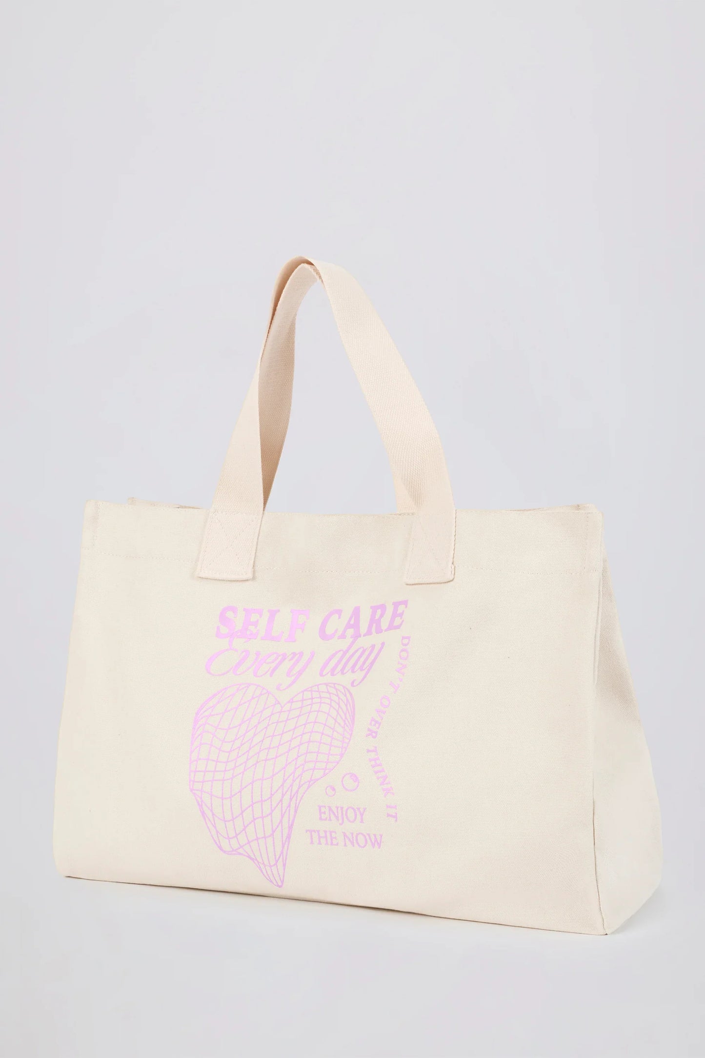 Oversized Canvas Tote Bag in Egg Shell