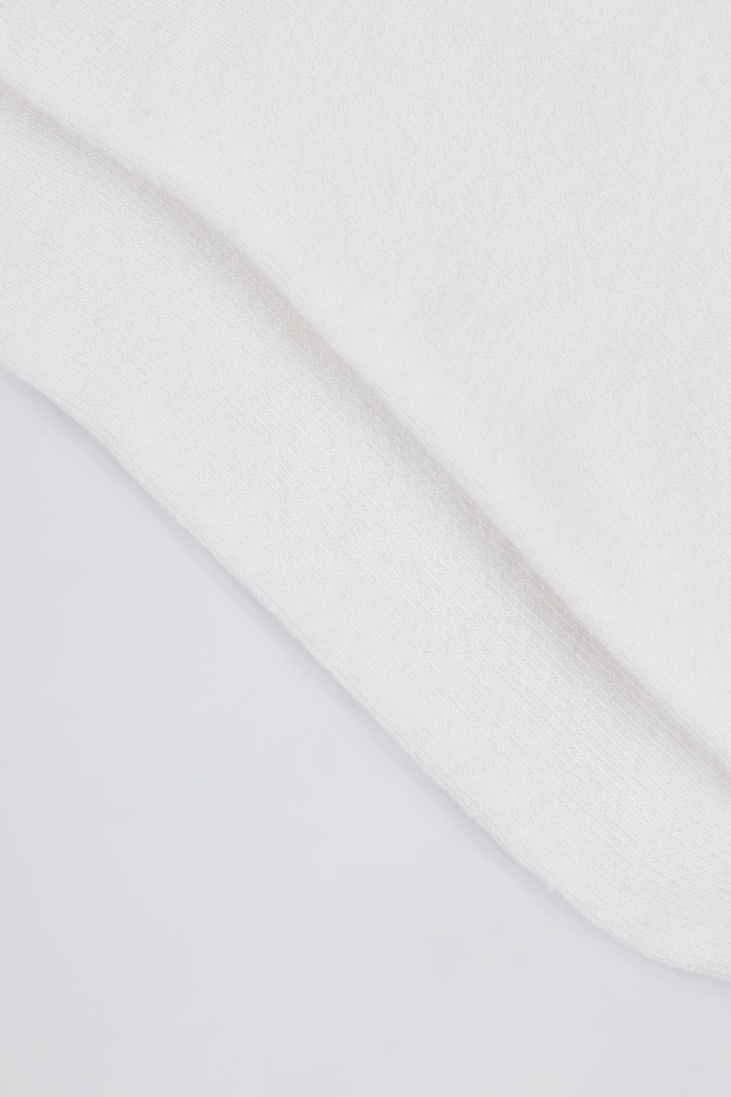 Ribbed Half-Crew Socks in White