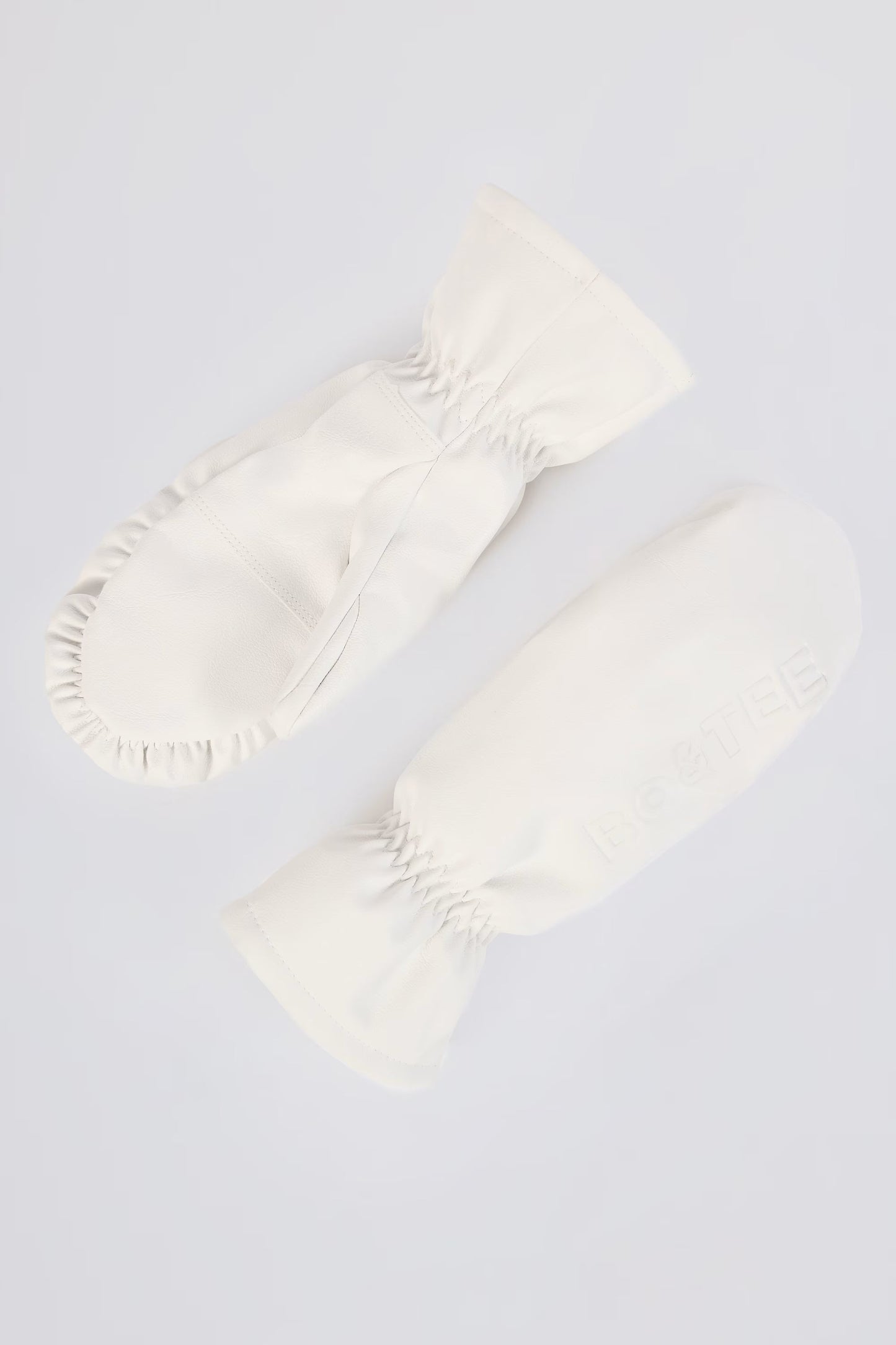 Faux-Leather Gloves in Ice White